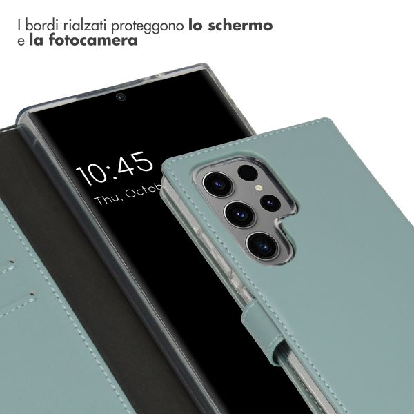 Selencia Cover a libro in vera pelle Samsung Galaxy S24 Ultra - Air Blue