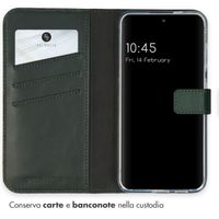 Selencia Cover a libro in vera pelle Samsung Galaxy S24 - Verde