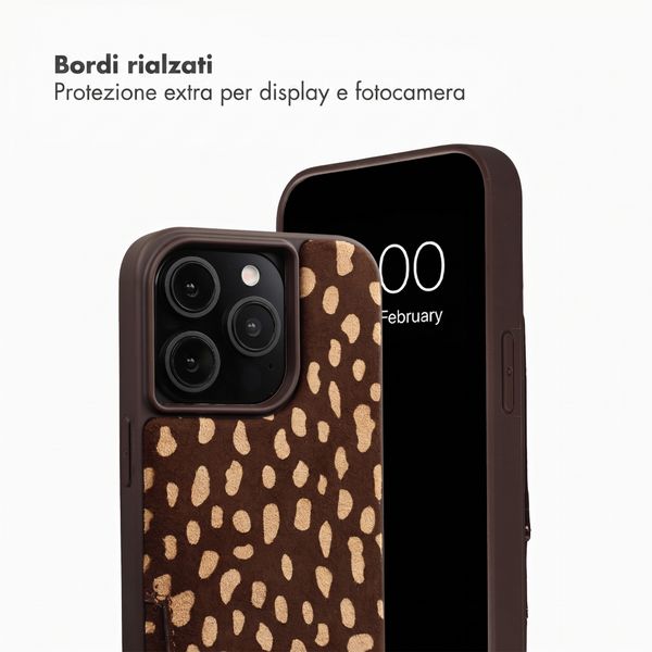 Selencia Nova cover posteriore in vera pelle con portacarte Apple iPhone 15 Pro - Fawn Chic