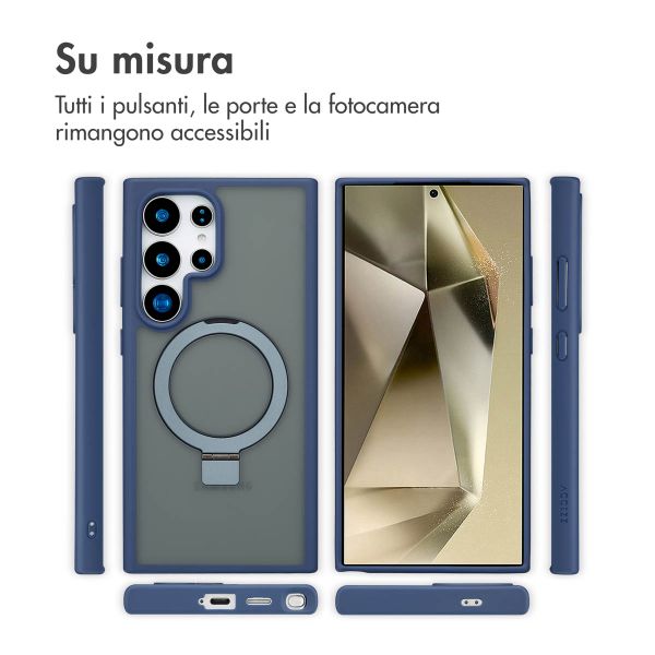 Accezz Cover con anello e supporto con MagSafe Samsung Galaxy S24 Ultra - Blu