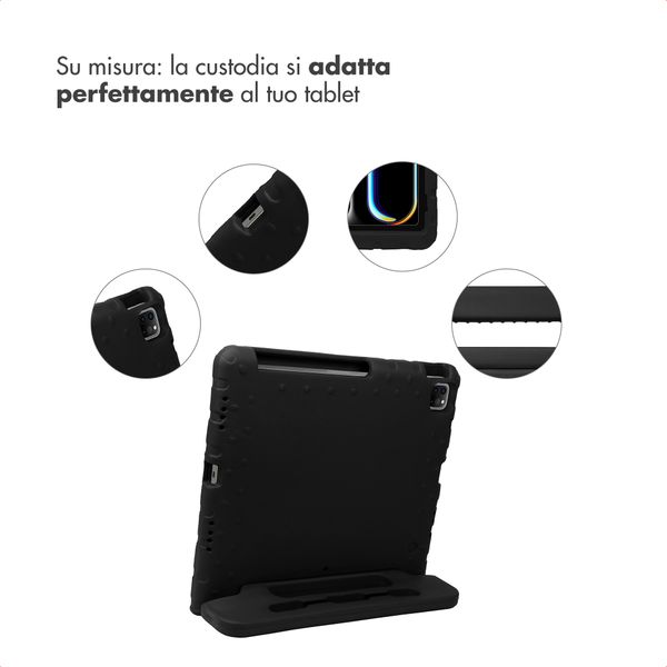 imoshion Cover Antishoc Speciale Bambini con Manico iPad Pro 12.9 (2022 - 2018) - Nero