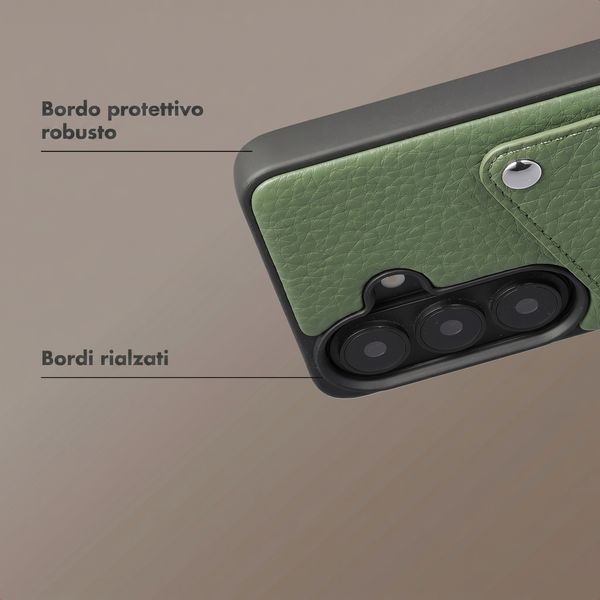Selencia Cover posteriore Riva con portacarte Samsung Galaxy S26 - Sage Green