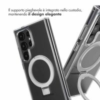 Accezz Cover con anello e supporto con MagSafe Samsung Galaxy S24 Ultra - Trasparente