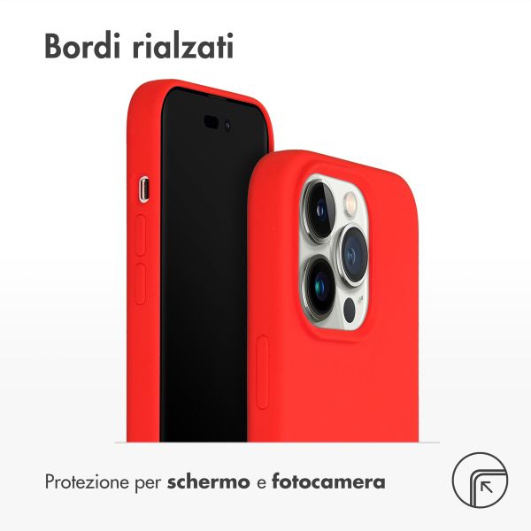 Accezz Cover in silicone liquido con MagSafe Apple iPhone 14 Pro - Rosso