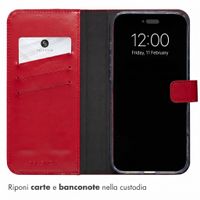 Selencia Cover a libro in vera pelle Apple iPhone 18 Pro / 17 Pro - Rosso