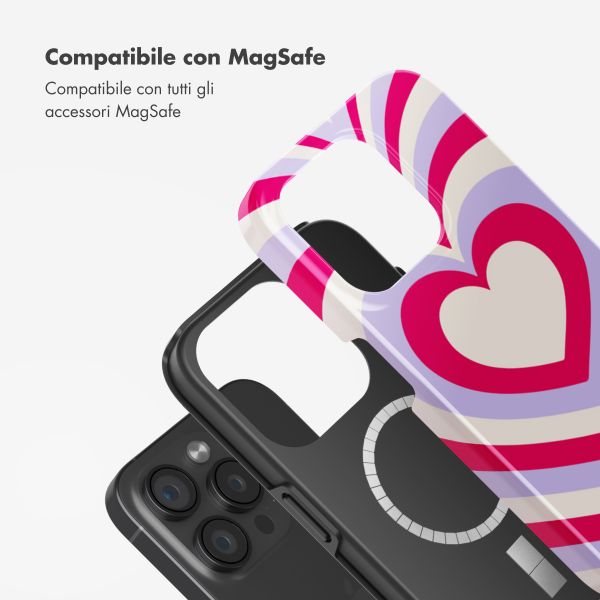 Selencia Cover posteriore Vivid con MagSafe Apple iPhone 15 Pro - Double Hearts Rubine Red Lilac