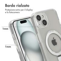 Accezz Cover con anello e supporto con MagSafe Apple iPhone 15 - Trasparente