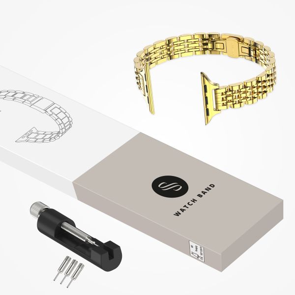 Selencia Cinturino sottile in acciaio ispirato a Jubilee Apple Watch | 38/40/41/42 mm - Oro