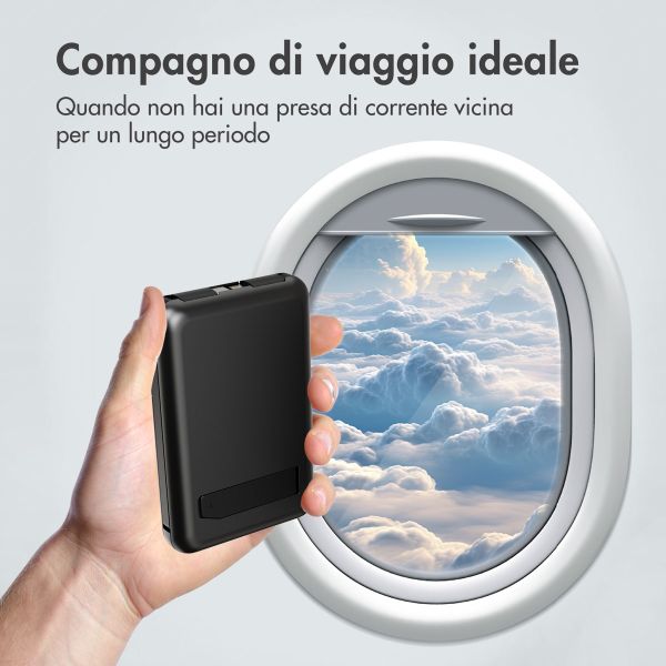 imoshion Powerbank MagSafe 4-in-1 con supporto da 10.000 mAh – Power Delivery – iPhone / AirPods / Apple Watch – Nero