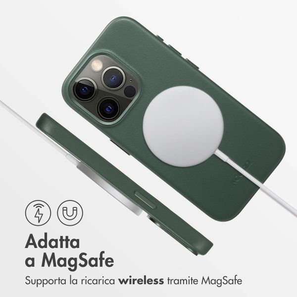 Accezz Cover in Pelle con MagSafe Apple iPhone 15 Pro - Cedar Green