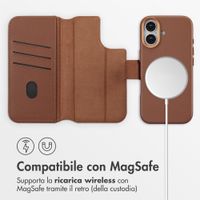 Accezz Cover in pelle 2 in 1 con MagSafe Apple iPhone 17 - Sienna Brown