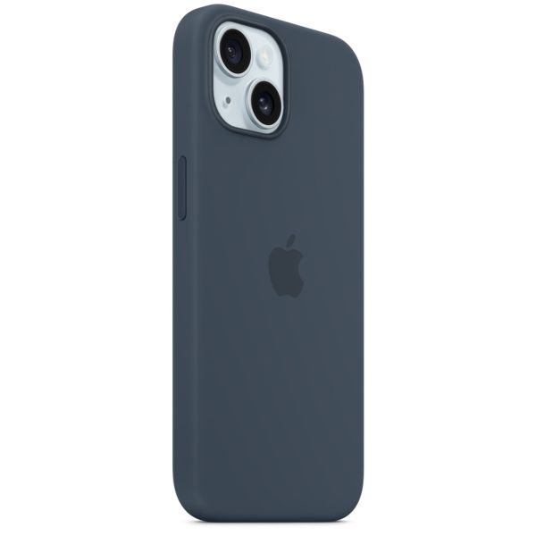 Apple Cover Posteriore in Silicone con MagSafe Apple iPhone 15 - Storm Blue