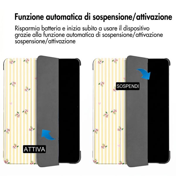 imoshion Cover Trifold Design Apple iPad Air 11 pollici (2026) M4 / (2025) M3 / (2024) M2 / Air 5 (2022) / Air 4 (2020) - Garden Stripes