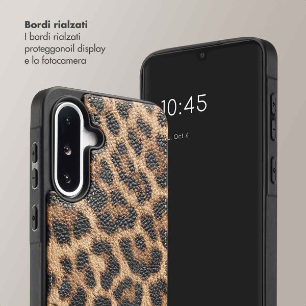 Selencia Cover per telefono Nova con cordino e portacarte Samsung Galaxy A36 / A56 - Leopard