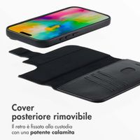 Accezz Cover in pelle 2 in 1 con MagSafe Apple iPhone 16 - Onyx Black