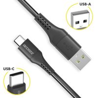 Accezz Cavo da USB-C a USB - 2 metri - Nero