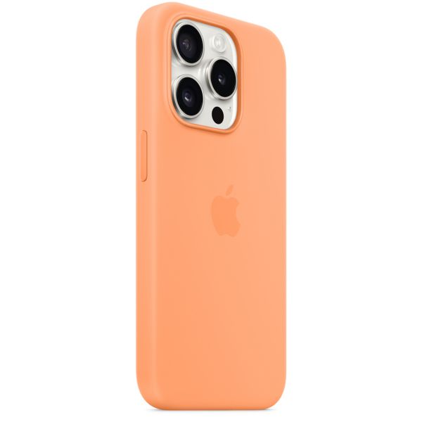 Apple Cover Posteriore in Silicone con MagSafe Apple iPhone 15 Pro - Orange Sorbet