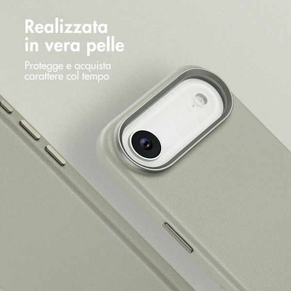Accezz Cover in Pelle con MagSafe Apple iPhone Air - Light Grey