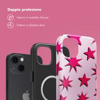 Selencia Cover posteriore Vivid con MagSafe Apple iPhone 13 - Stars Rubine Red Light Pink