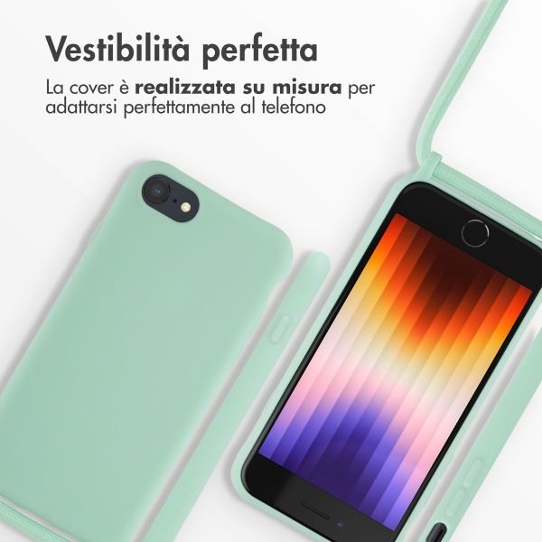 imoshion Cover in Silicone con Cordino Apple iPhone SE (2022 / 2020) / 8 / 7 - Menta verde