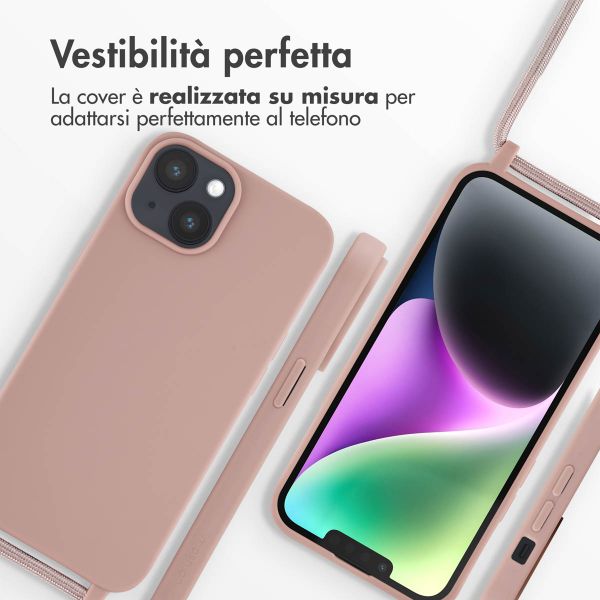 imoshion Cover in Silicone con Cordino Apple iPhone 14 - Sand Pink