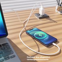 Accezz Caricabatterie GaN Ultra Slim - USB-C + USB-A - 30 W - Bianco