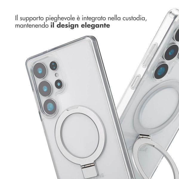 Accezz Cover con anello e supporto con MagSafe Samsung Galaxy S25 Ultra - Trasparente