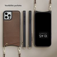 Selencia Cover per telefono Nova con cordino e portacarte Apple iPhone 12 (Pro) - Mocha Brown
