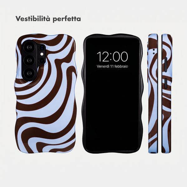 Selencia Cover Vivid Wavy con MagSafe Samsung Galaxy S26 Ultra - Dream Swirl Chocolate