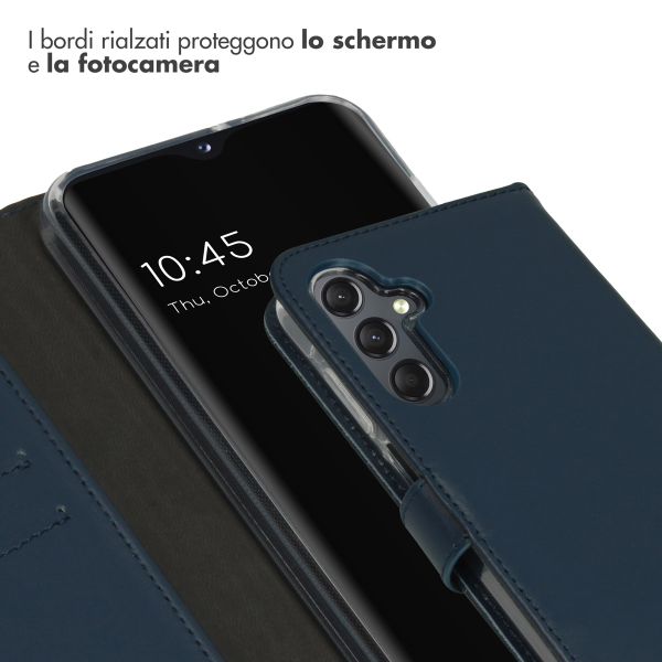 Selencia Cover a libro in vera pelle Samsung Galaxy A25 (5G) - Blu