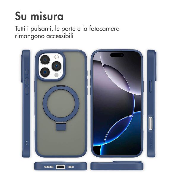 Accezz Cover con anello e supporto con MagSafe Apple iPhone 16 Pro Max - Blu