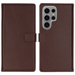 Selencia Cover a libro in vera pelle Samsung Galaxy S24 Ultra - Marrone scuro