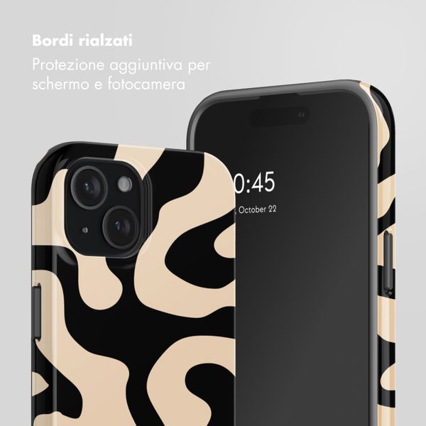 Selencia Cover posteriore Vivid con MagSafe Apple iPhone 15 - Art Wave Black