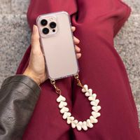 Selencia Cover trasparente con ganci + laccetto da polso Lova Apple iPhone 14 - Beige