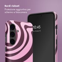 Selencia Cover posteriore Vivid con MagSafe Samsung Galaxy S24 - Wavy Swirl Pink Plum