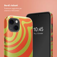 Selencia Cover posteriore Vivid con MagSafe Apple iPhone 13 - Wavy Swirl Orange Fern
