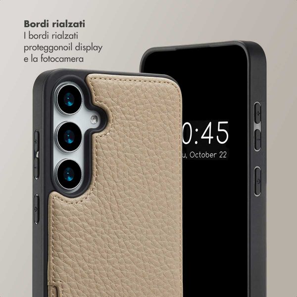 Selencia Cover per telefono Nova con cordino e portacarte Samsung Galaxy S24 Plus / S25 Plus - Beige
