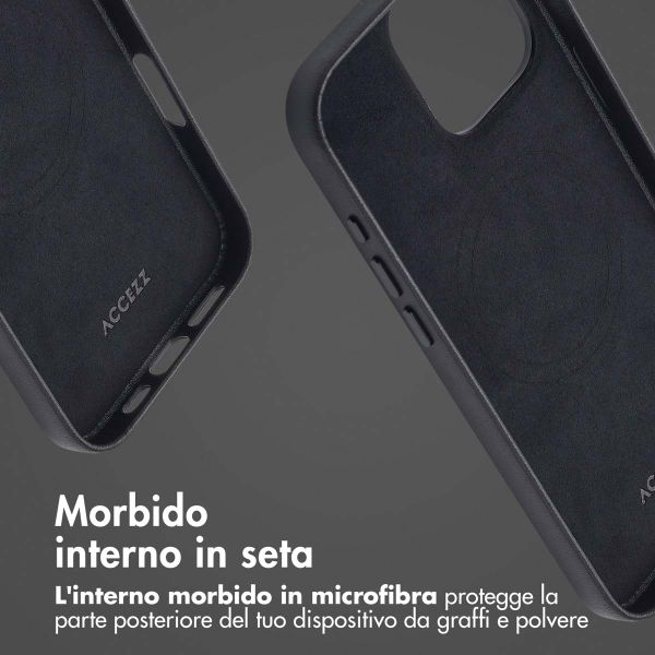 Accezz Cover in Pelle con MagSafe Apple iPhone 16 Pro Max - Onyx Black