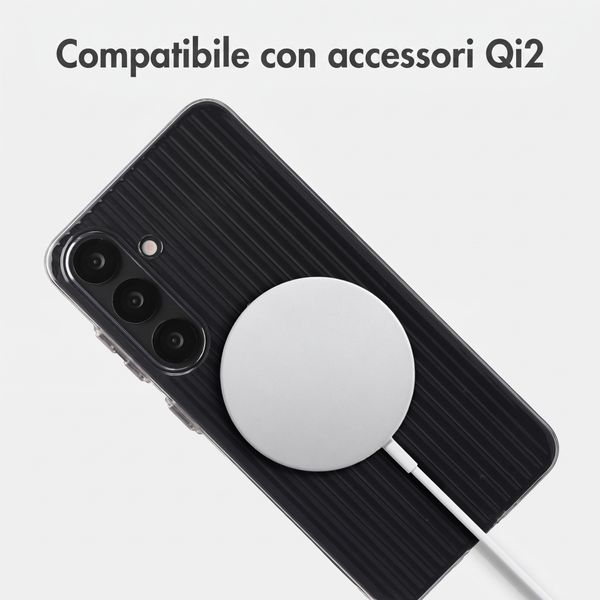 Accezz Cover Lite con MagSafe | Fluted | Samsung Galaxy S25 - Nero