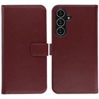 Selencia Cover a libro in vera pelle Samsung Galaxy S25 FE - Burgundy