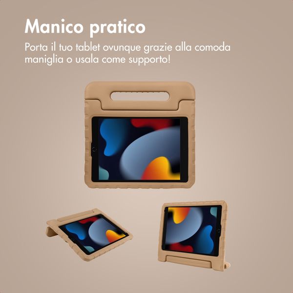 imoshion Cover Posteriore Kidsproof con Maniglia Apple iPad 9 (2021) 10.2 pollici / iPad 8 (2020) 10.2 pollici / iPad 7 (2019) 10.2 pollici - Beige