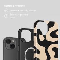 Selencia Cover posteriore Vivid con MagSafe Apple iPhone 14 - Art Wave Black