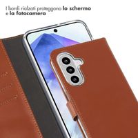 Selencia Cover a libro in vera pelle Samsung Galaxy A26 - Marrone chiaro