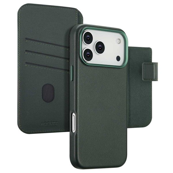 Accezz Cover in pelle 2 in 1 con MagSafe Apple iPhone 17 Pro Max - Cedar Green
