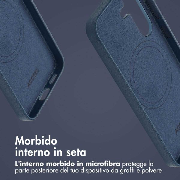 Accezz Cover in Pelle con MagSafe Samsung Galaxy S25 Plus - Nightfall Blue