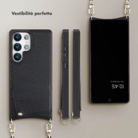 Selencia Cover per telefono Nova con cordino e portacarte Samsung Galaxy S25 Ultra - Nero