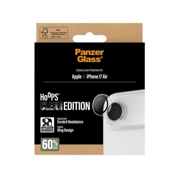 PanzerGlass Pellicoprotettiva fotocamera Hoops Optic Rings Apple iPhone Air - Trasparente