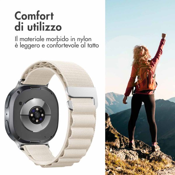 imoshion Cinturino in nylon Alpine Samsung Galaxy Watch 8 (40/44mm) / Classic (46mm) - Bianco