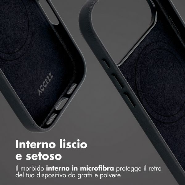 Accezz Cover in Pelle con MagSafe Apple iPhone 18 Pro / 17 Pro - Onyx Black