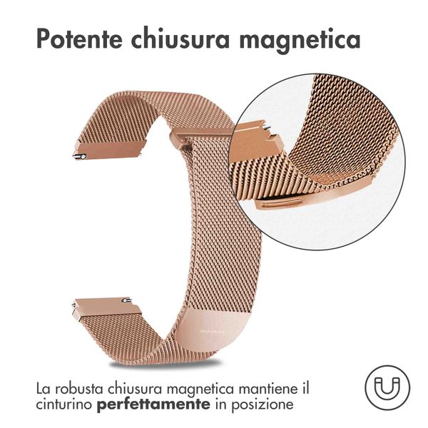 imoshion Cinturino milanese magnetico  - Attacco universale 20 mm - Taglia M - Oro rosa